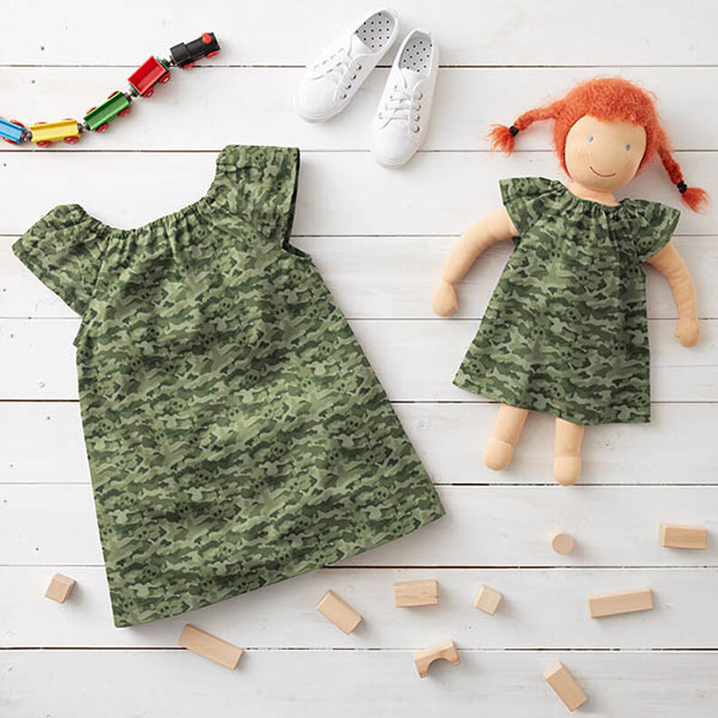 Organic Cotton Poplin camouflage skulls – pistachio,  image number 6