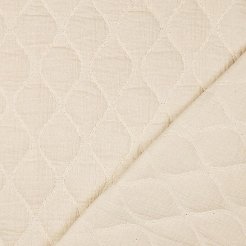 Quilted Fabric Muslin waves – offwhite,  image number 4