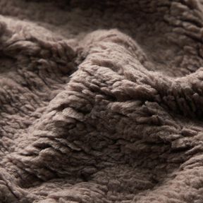 cuddly teddy fur fabric – dark taupe, 
