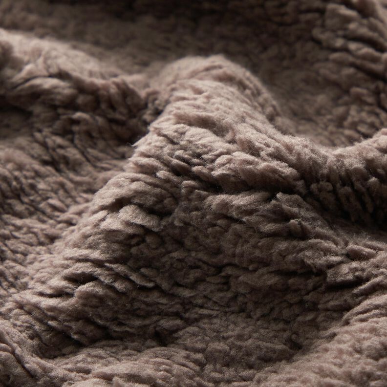 cuddly teddy fur fabric – dark taupe,  image number 2