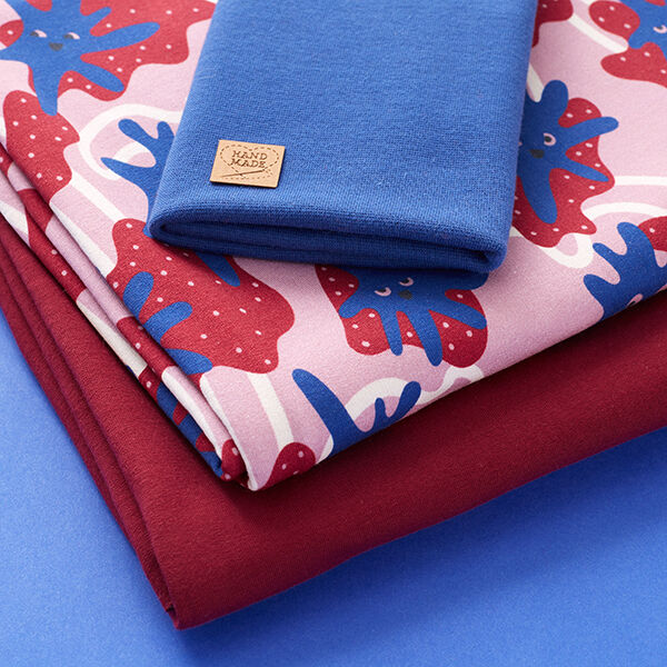 Slime monster sweatshirt fabric package | PETIT CITRON – pastel violet/royal blue,  image number 1
