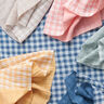 Double Gauze/Muslin Yarn dyed gingham – antique gold/white | Remnant 110cm,  thumbnail number 4