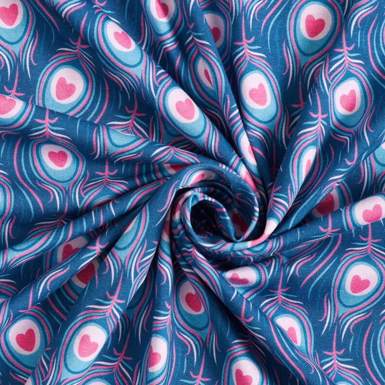 Cotton Jersey Peacock | Stoff&Liebe – royal blue/intense pink,  image number 3