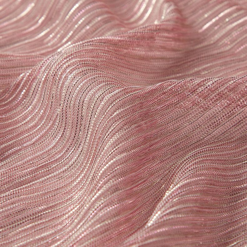 Transparent pleated glitter stripes – pink,  image number 2