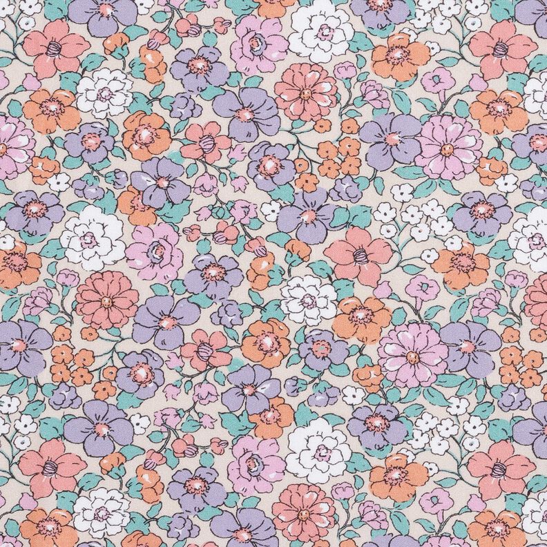 GOTS Cotton Poplin Flower Meadow | Poppy Fabrics – natural,  image number 1