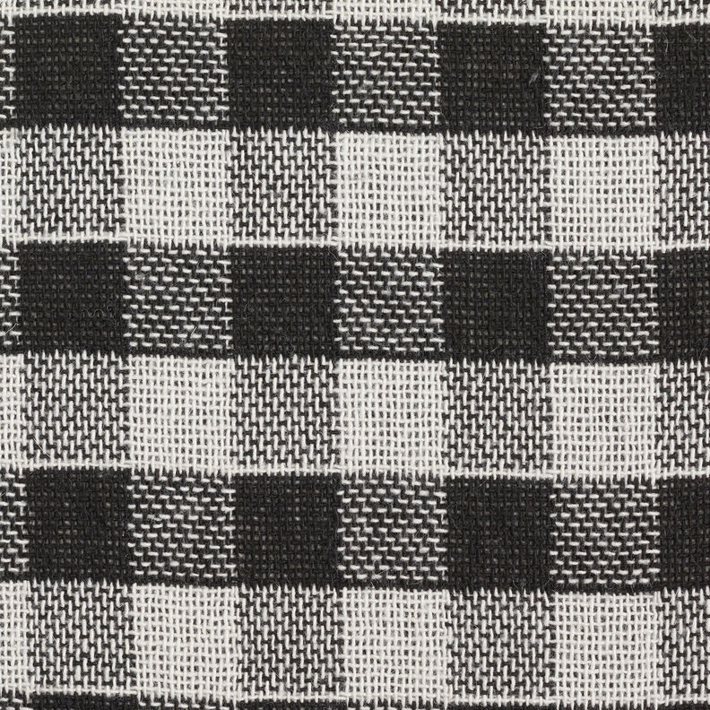 Coat fabric double weave check – black/white, image number 1