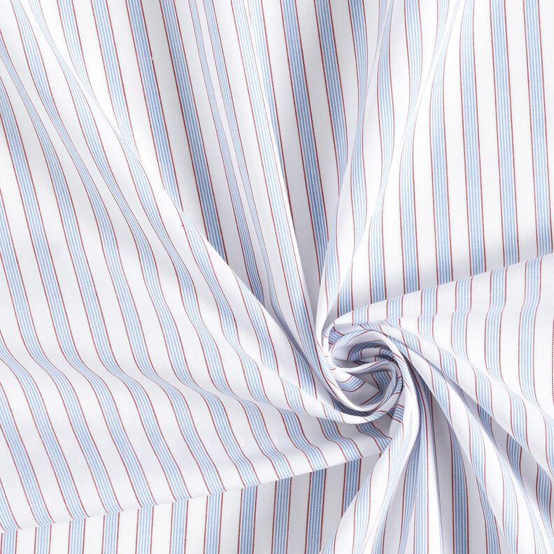 Bi-colour stripes cotton fabric – white/light blue,  image number 3