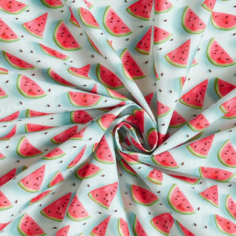 Cotton Poplin Watermelon – ice blue/intense pink, image number 3