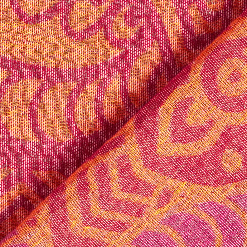 Beachwear hammam towel jacquard ornaments – red/peach orange,  image number 4