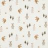 Cotton Jersey animals in the wood Digital Print | Poppy Fabrics – ivory/anemone,  thumbnail number 1