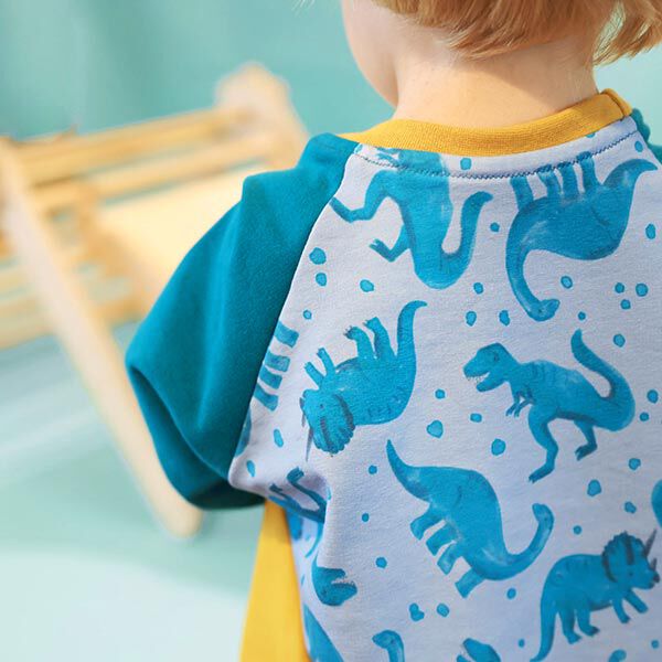 French Terry dinosaurs | PETIT CITRON – light blue,  image number 5