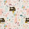 Decor Fabric Half Panama Sewing machine – light beige/salmon,  thumbnail number 1