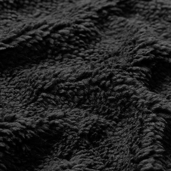 Faux Fur Teddy Fabric – black,  image number 2