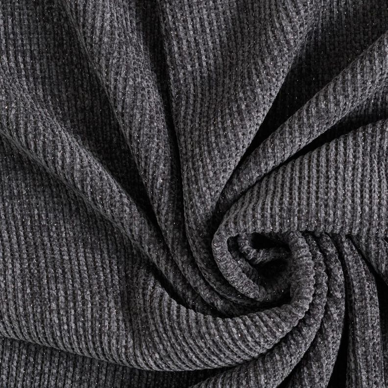 Glitter chenille – slate grey/metallic silver | Remnant 80cm,  image number 3