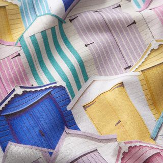 Decor Fabric Half Panama beach houses – white, 
