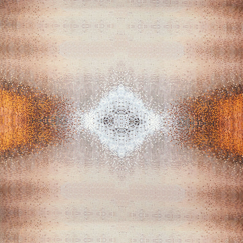 GOTS Cotton Jersey Mosaic | TCC x LOOKS by Wolfgang Joop – caramel/dark taupe,  image number 1