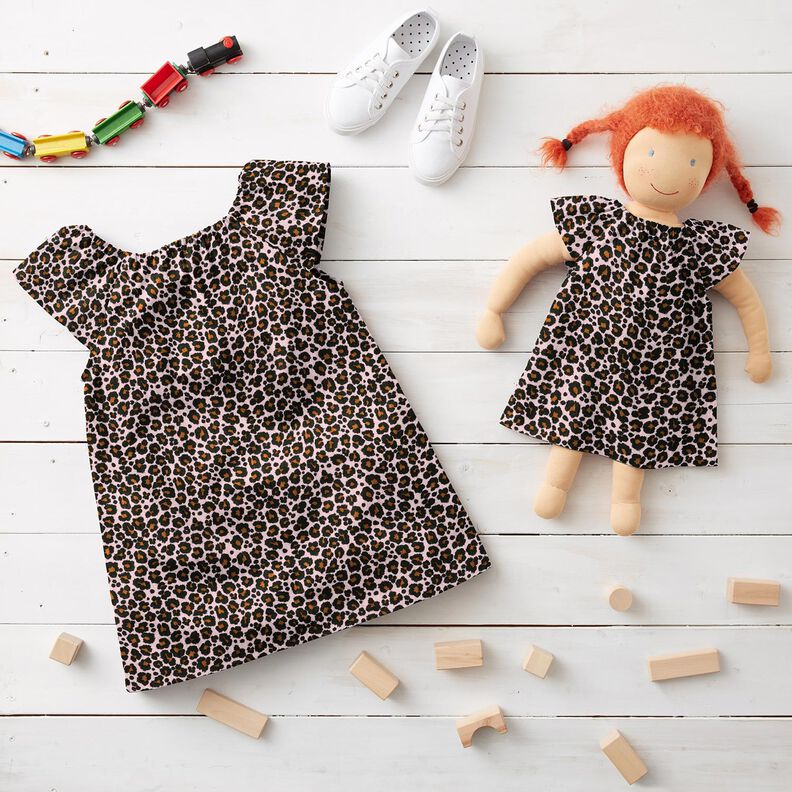 Double Gauze/Muslin Leopard Print – rosé/black,  image number 6