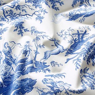 Decor Fabric Canvas antique 280 cm – royal blue/white, 