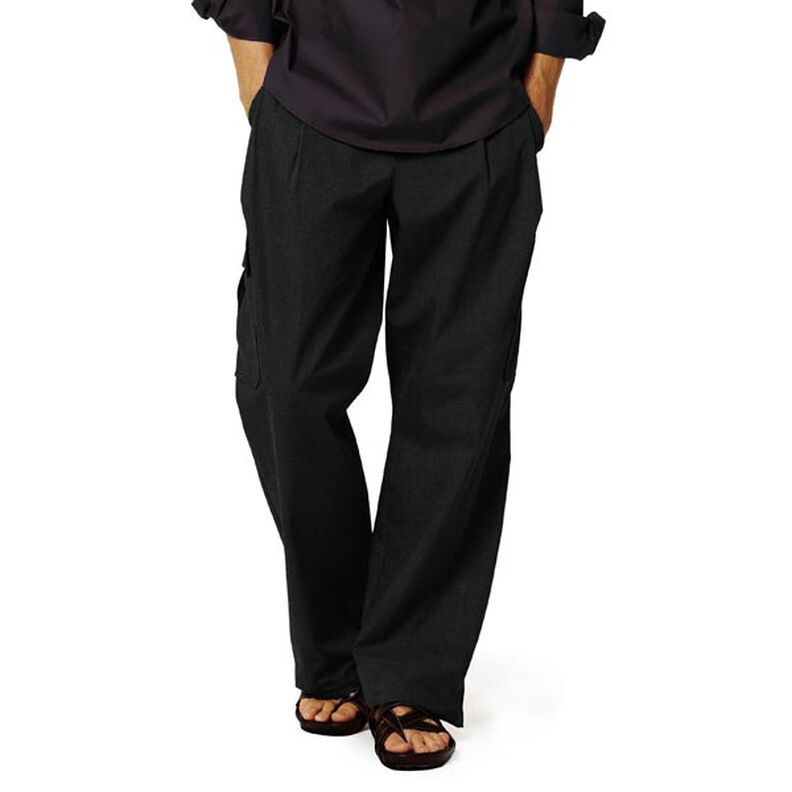 Linen fabric Stretch – black,  image number 6