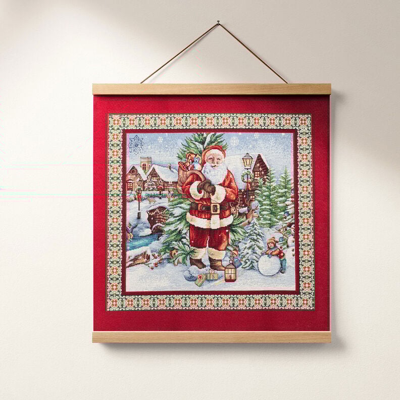 Panel Tapestry Fabric Christmas visit – carmine, image number 6