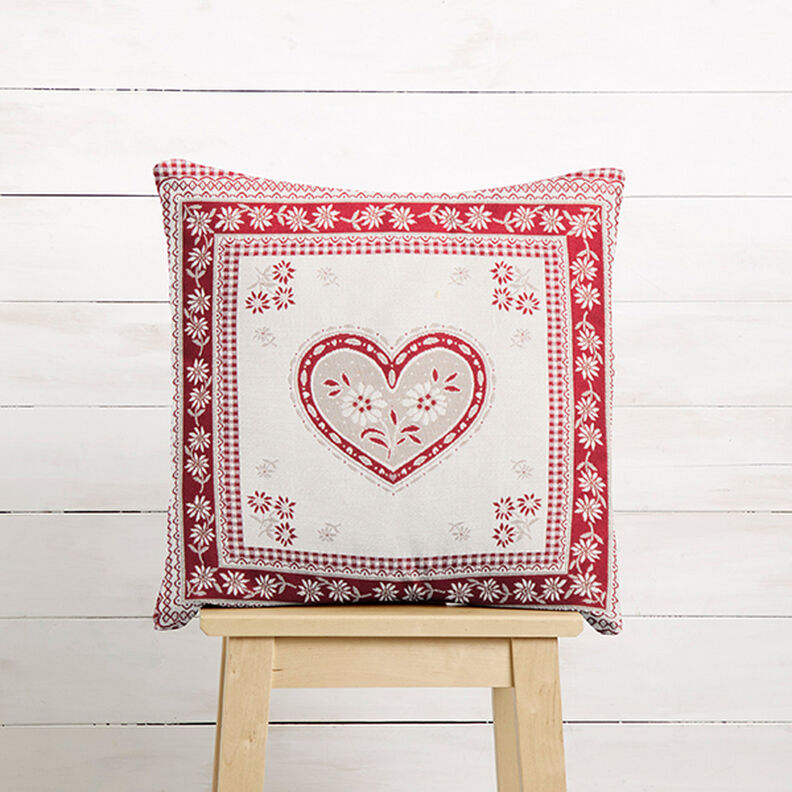 Decor Tapestry Fabric Alpine Magic Heart – carmine,  image number 5