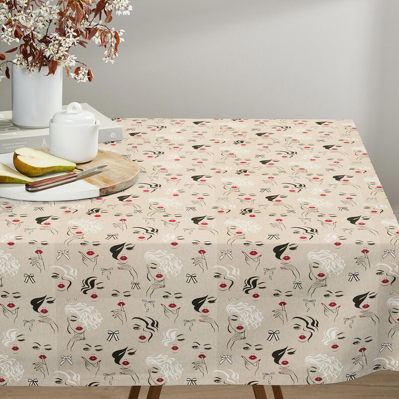 Decor Fabric Half Panama Models – natural/carmine,  image number 6