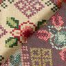 Decor Fabric Tapestry Fabric Cross stitch – light beige/carmine,  thumbnail number 4