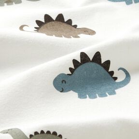 Cotton Jersey happy dinosaurs &ndash; white/green, 