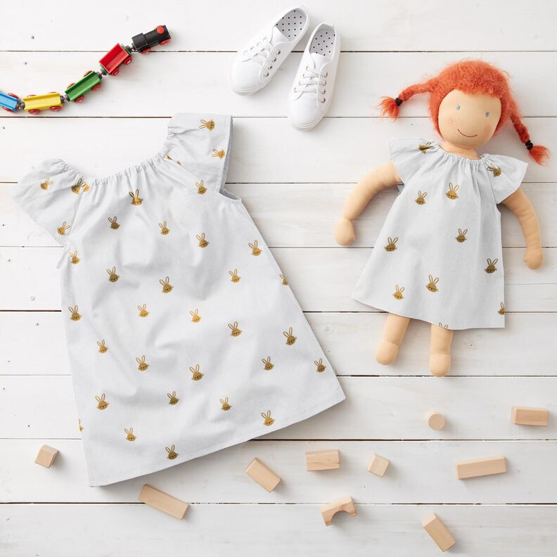 Cotton Poplin tired rabbit – ivory | Remnant 60cm,  image number 6