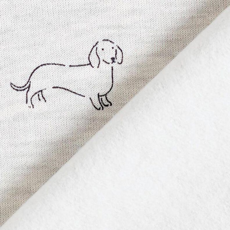 Brushed Sweatshirt Fabric Dogs Mottled – offwhite,  image number 5