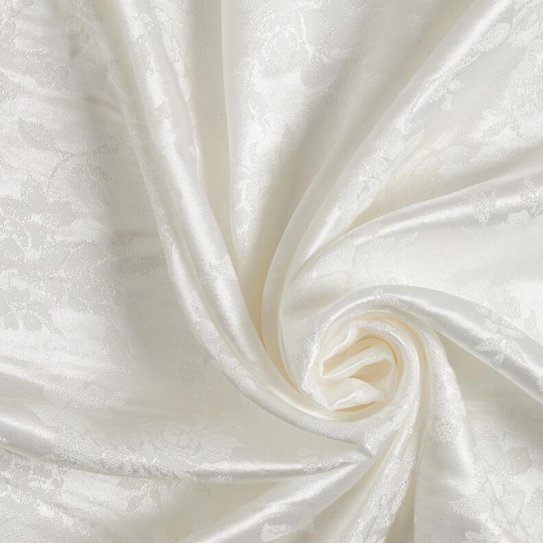 Jacquard roses fabric – white,  image number 3