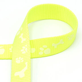 Reflective woven tape Dog leash [20 mm]  – neon yellow, 