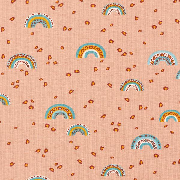 Cotton Jersey leopard print rainbow – apricot,  image number 1