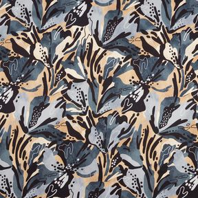 Satin crepe sea flowers – slate grey/beige, 