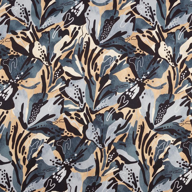 Satin crepe sea flowers – slate grey/beige,  image number 1