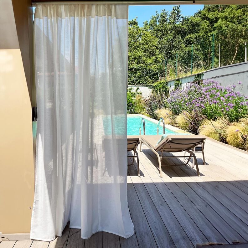 Outdoor Curtain Fabric Plain 315 cm – white,  image number 6