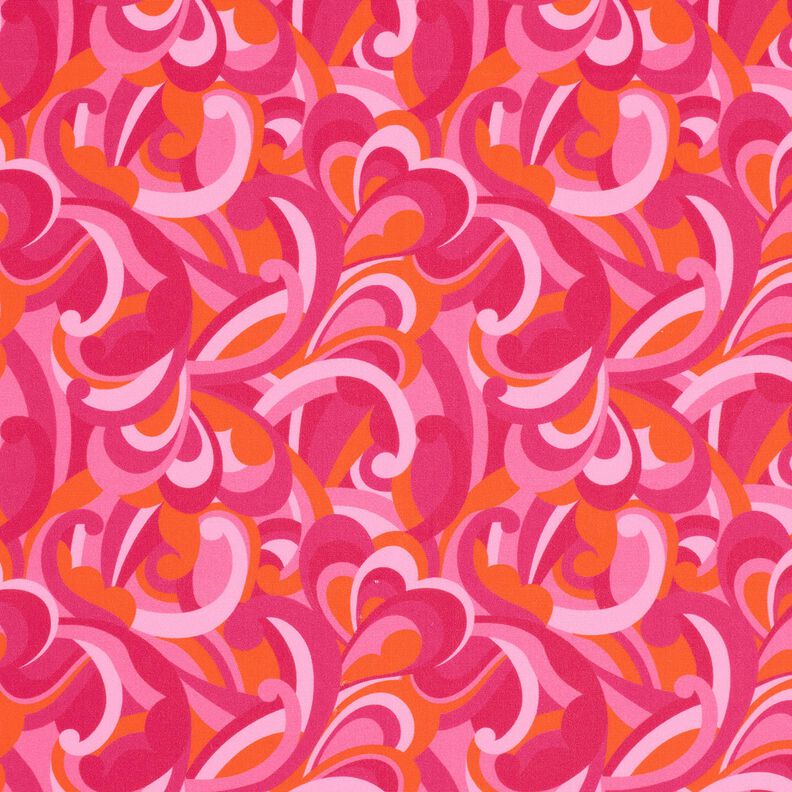 Swimsuit Fabric abstract loops – intense pink/orange,  image number 1