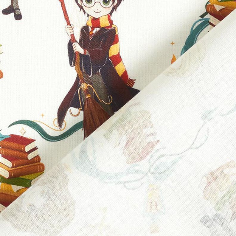 Cotton poplin licensed fabric Harry Potter book stack | Warner Bros. – white,  image number 4