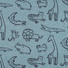Sweatshirt Fabric Safari Animals | by Poppy – dove blue/anthracite,  thumbnail number 1