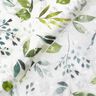 Viscose fabric dobby Leaves – white/dark green,  thumbnail number 4