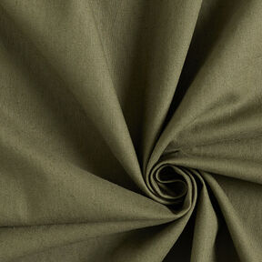 Linen Cotton Blend Plain – dark olive, 