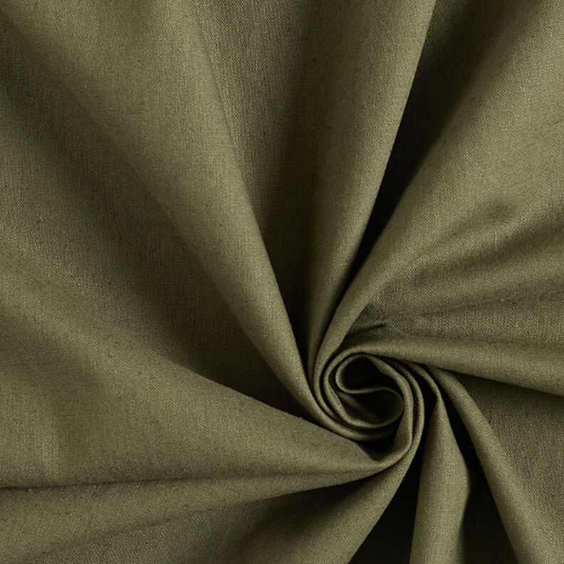 Linen Cotton Blend Plain – dark olive,  image number 1