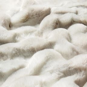 Faux Fur Long hair with colour gradient &ndash; silver grey, 