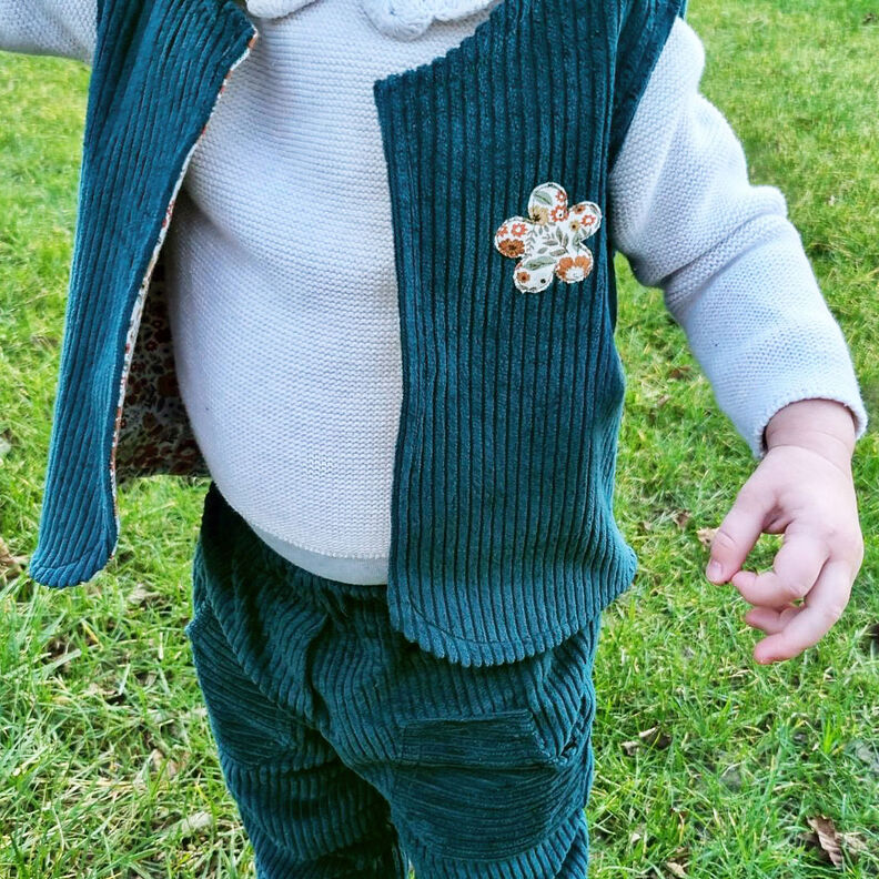 Chunky Corduroy pre-washed Plain – petrol,  image number 6
