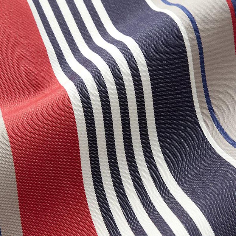 Outdoor Fabric Canvas mixed stripes – white/navy blue,  image number 2