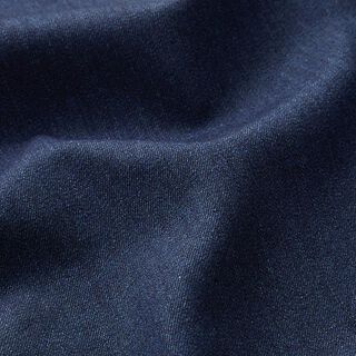 Stiff denim-look fabric with fleece backing – navy blue/beige, 