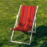 Outdoor Deckchair fabric Longitudinal stripes 44 cm – raspberry/fire red,  thumbnail number 4