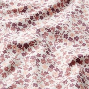 Cotton Flannel sea of flowers &ndash; white/lilac, 