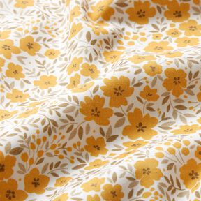 Decor Fabric Sateen sea of blooms – mustard/white, 