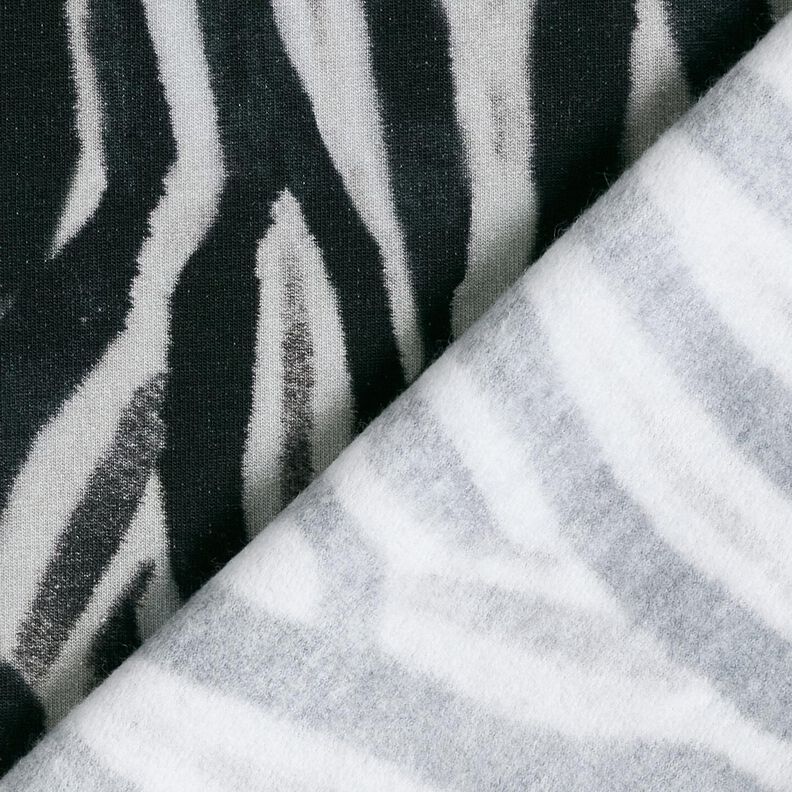 French terry brushed zebra digital print – black/silver, image number 4
